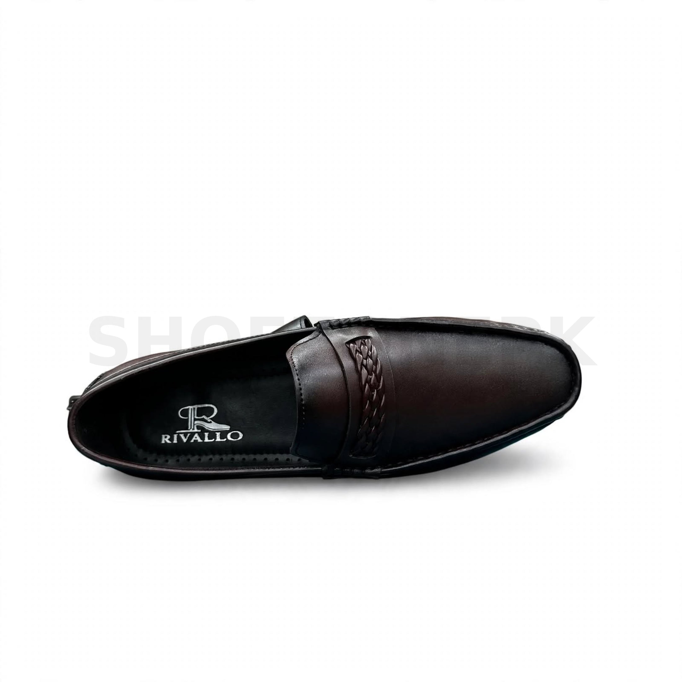 Braided Moccasin Loafer Dark Brown