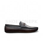 Braided Moccasin Loafer Dark Brown