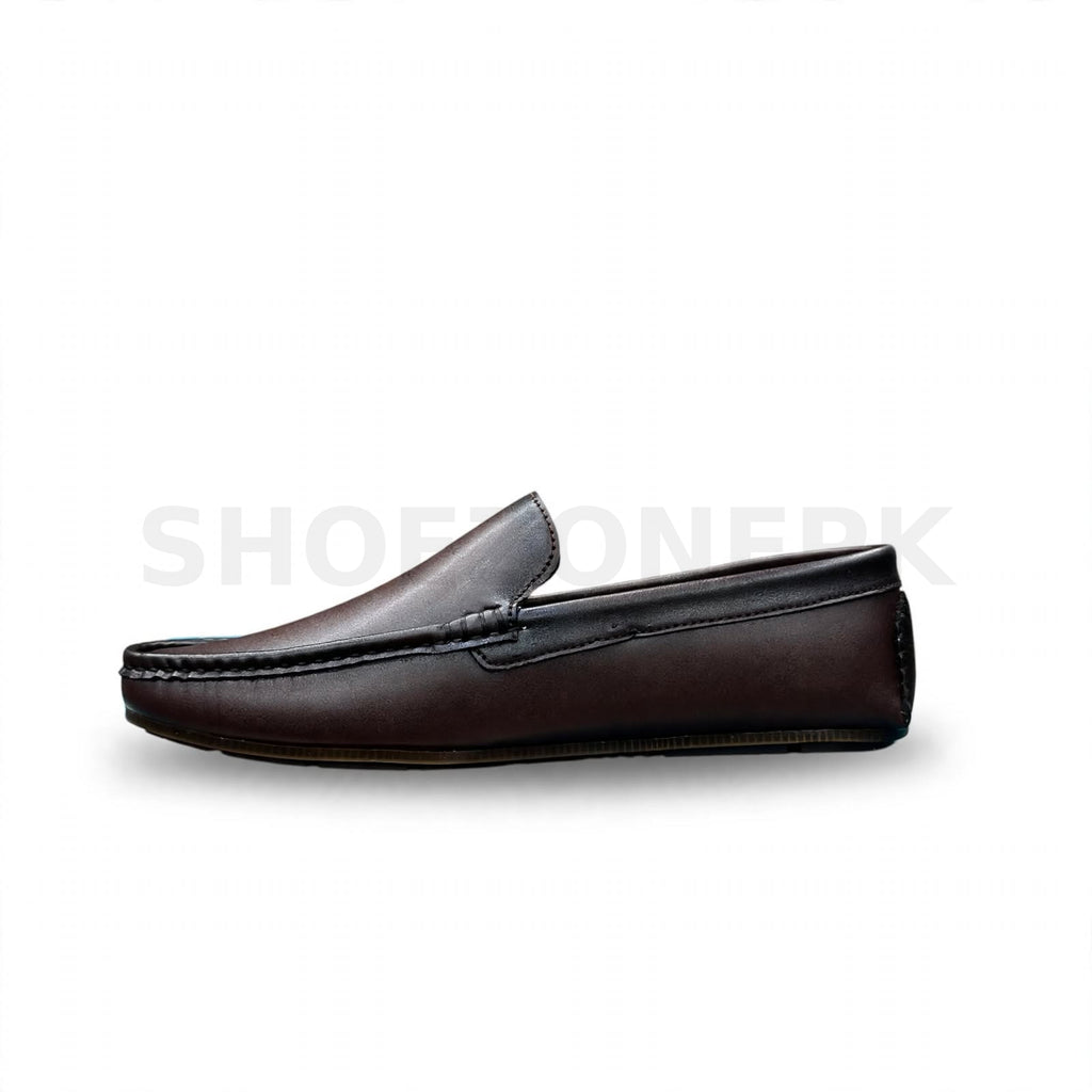 Plain Moccasin Loafer Dark Brown