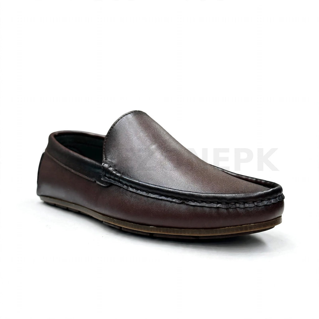 Plain Moccasin Loafer Dark Brown