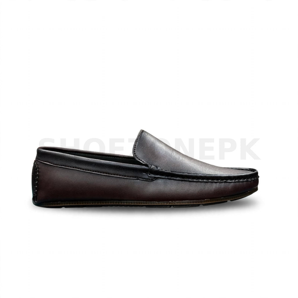 Plain Moccasin Loafer Dark Brown