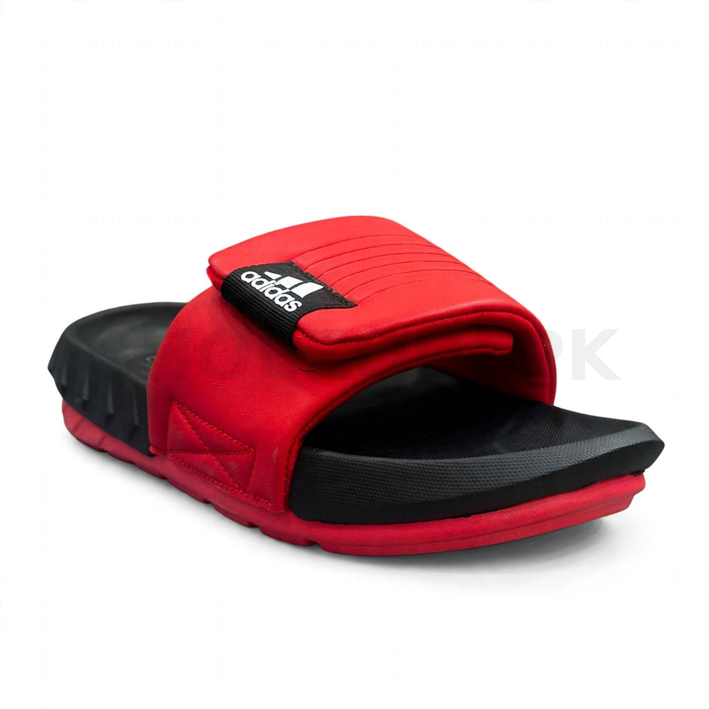 AD Adidas Comfort Slide Thick Sole Red Black Logo