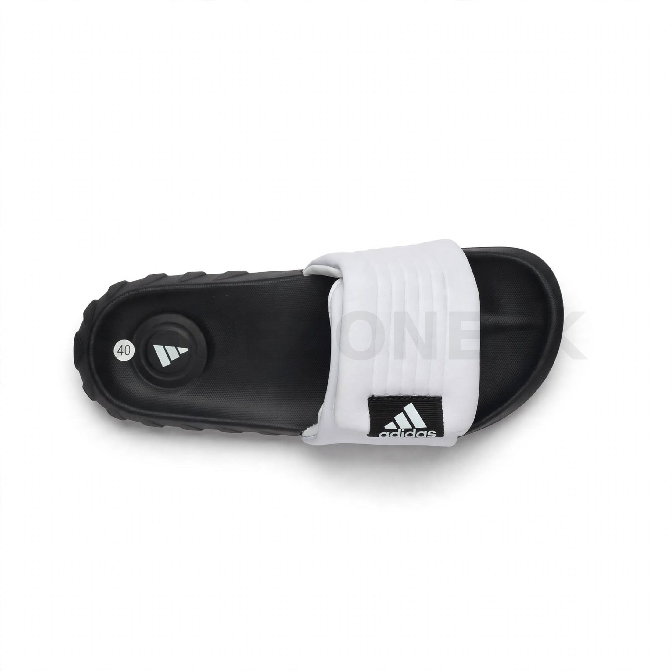 AD Adidas Comfort Slide Thick Sole White Black Logo
