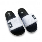 AD Adidas Comfort Slide Thick Sole White Black Logo