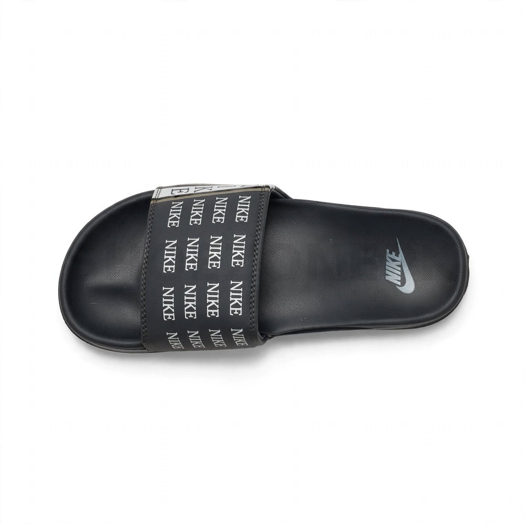 NK Slide Black White Logo Print