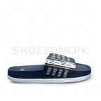 NK Slide Blue White Logo Print