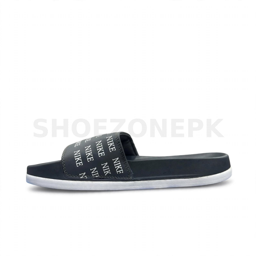 NK Slide Black White Logo Print