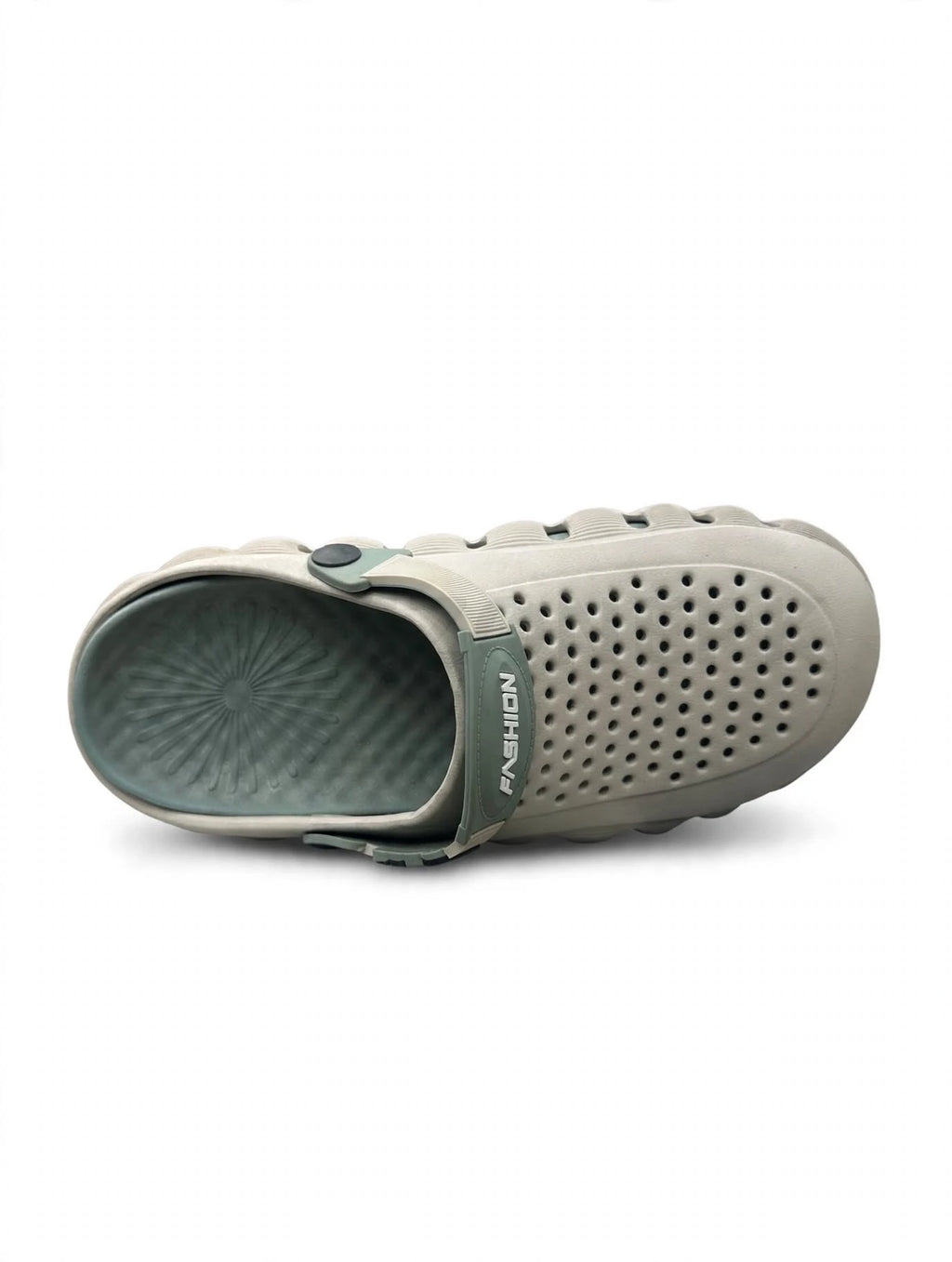 Crocs Off-White with Sage Teal Medicated Sole