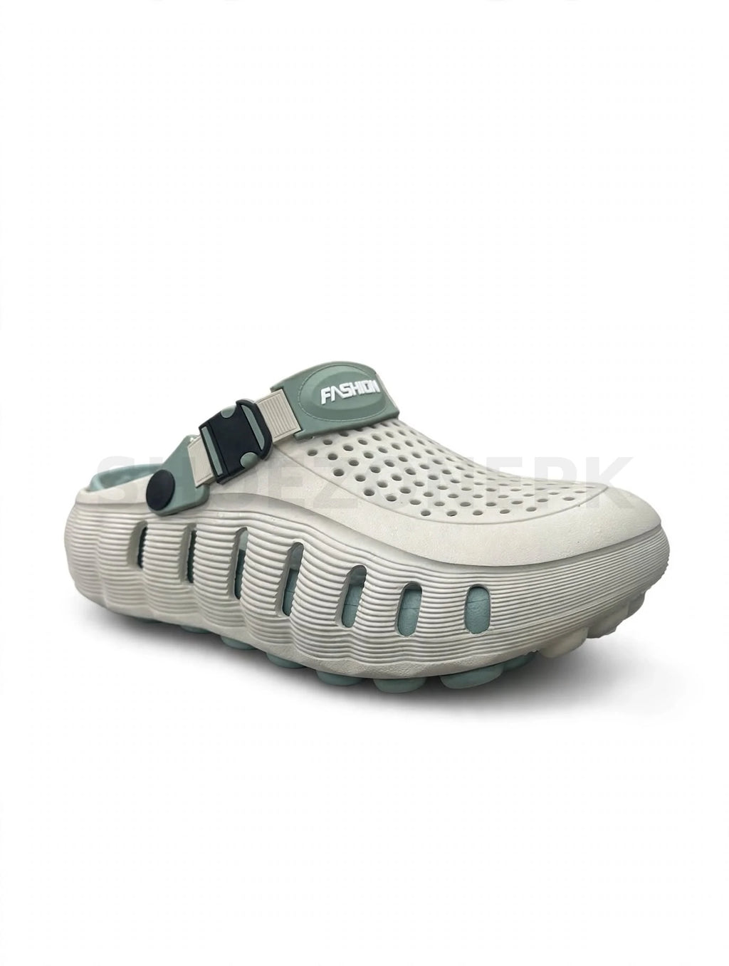 Crocs Off-White with Sage Teal Medicated Sole