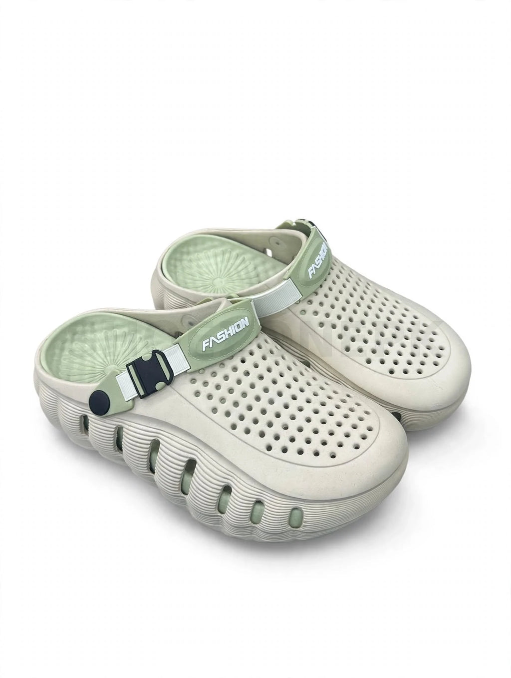 Crocs Cream Green Medicated Sole