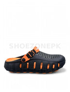 Crocs Black Orange Medicated Sole