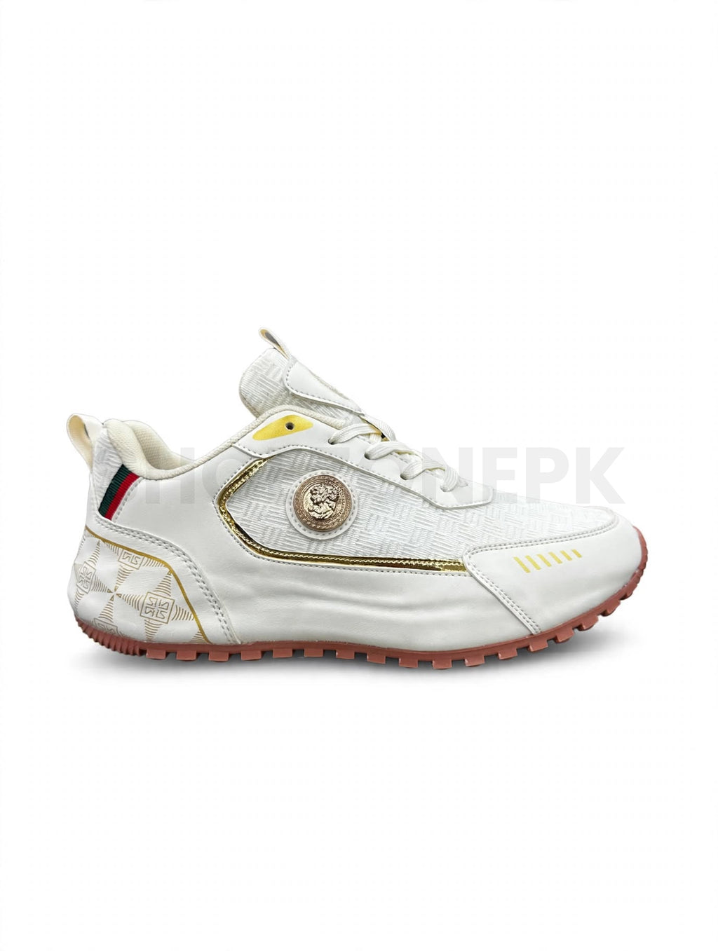 Fashion Sneaker White Gold Medallion