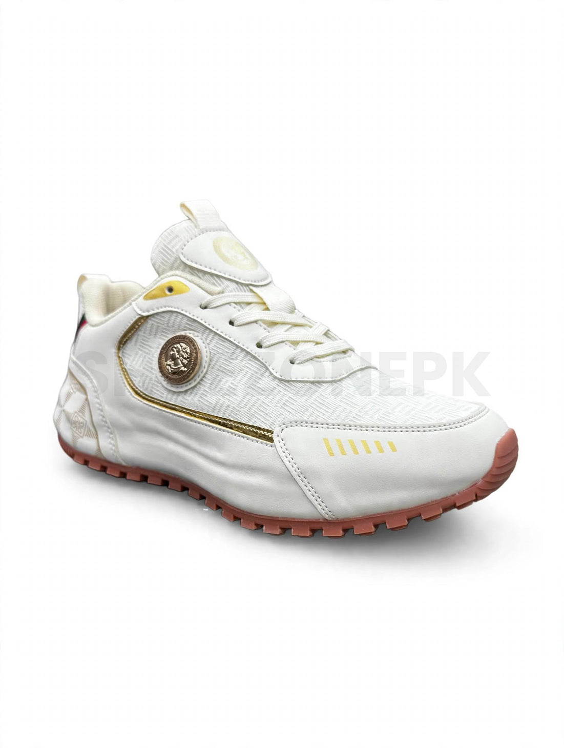 Fashion Sneaker White Gold Medallion
