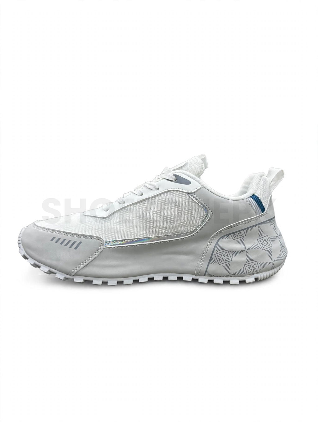 Fashion Sneaker Light Grey Gold Medallion