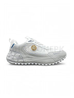 Fashion Sneaker Light Grey Gold Medallion