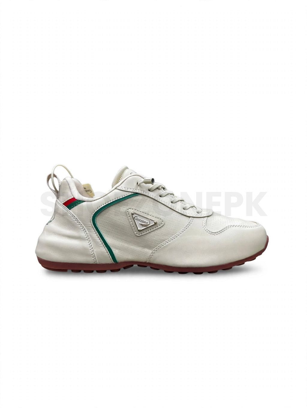 Crocodile Leather Sneaker Cream Green UNISEX