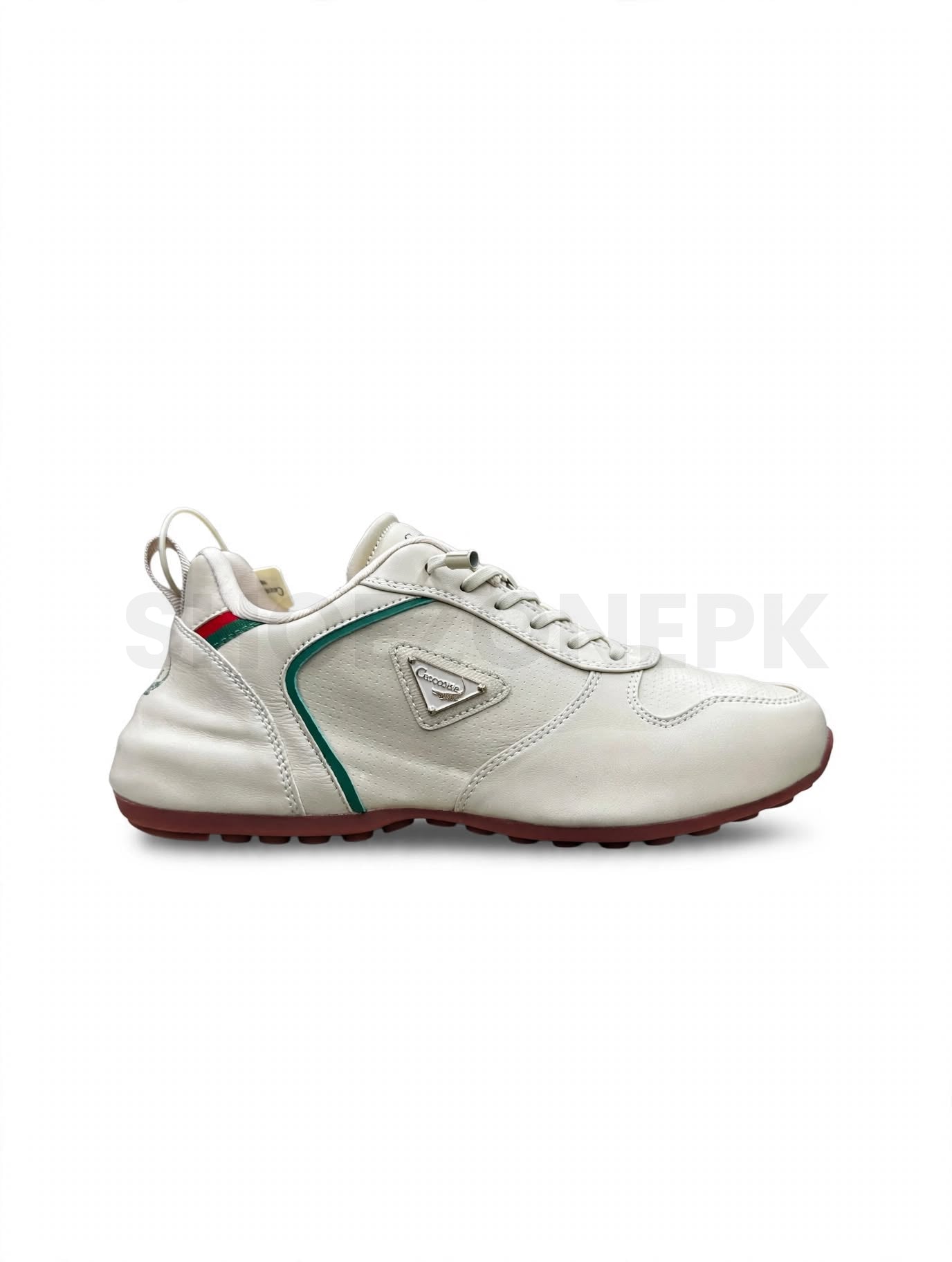 Crocodile Leather Sneaker Cream Green UNISEX