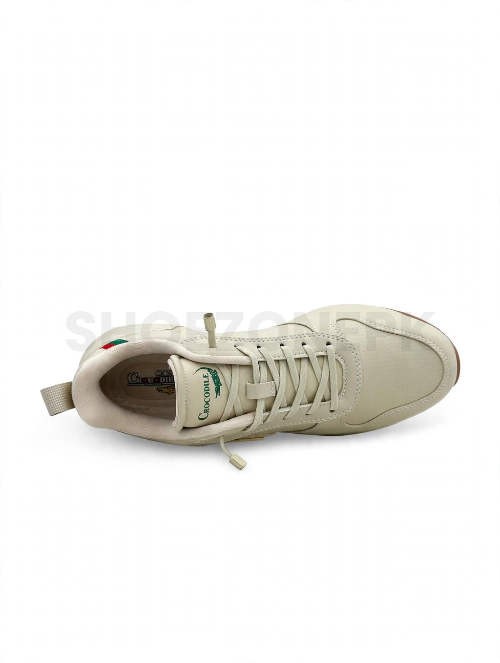 Crocodile Leather Sneaker Cream Green UNISEX