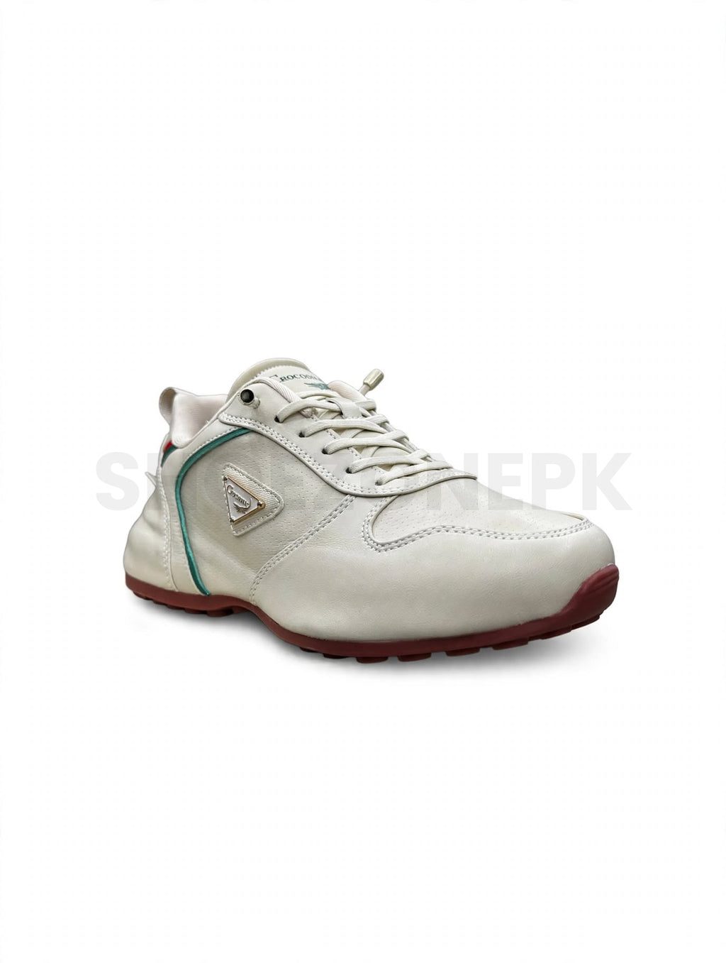 Crocodile Leather Sneaker Cream Green UNISEX