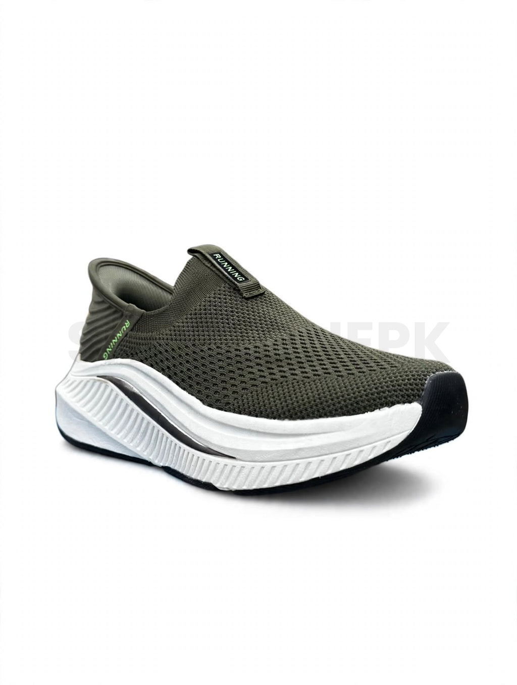 SK Running Slip-On Medicated Olive Green White