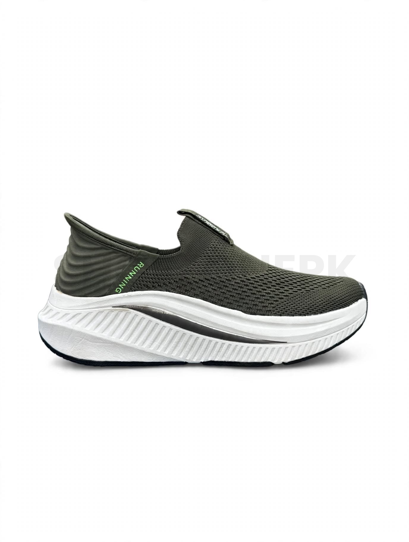 SK Running Slip-On Medicated Olive Green White