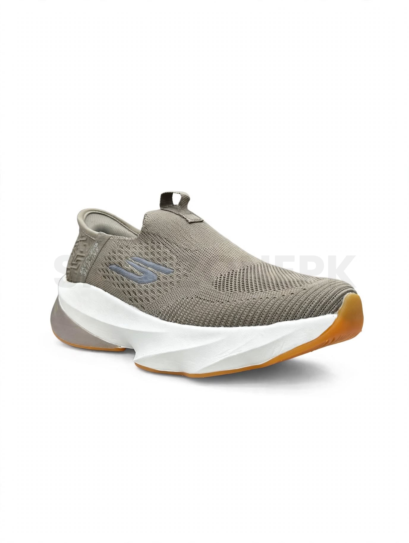 SK Slip-Ins Hyper Burst Khaki Grey with White midsole and Gum sole