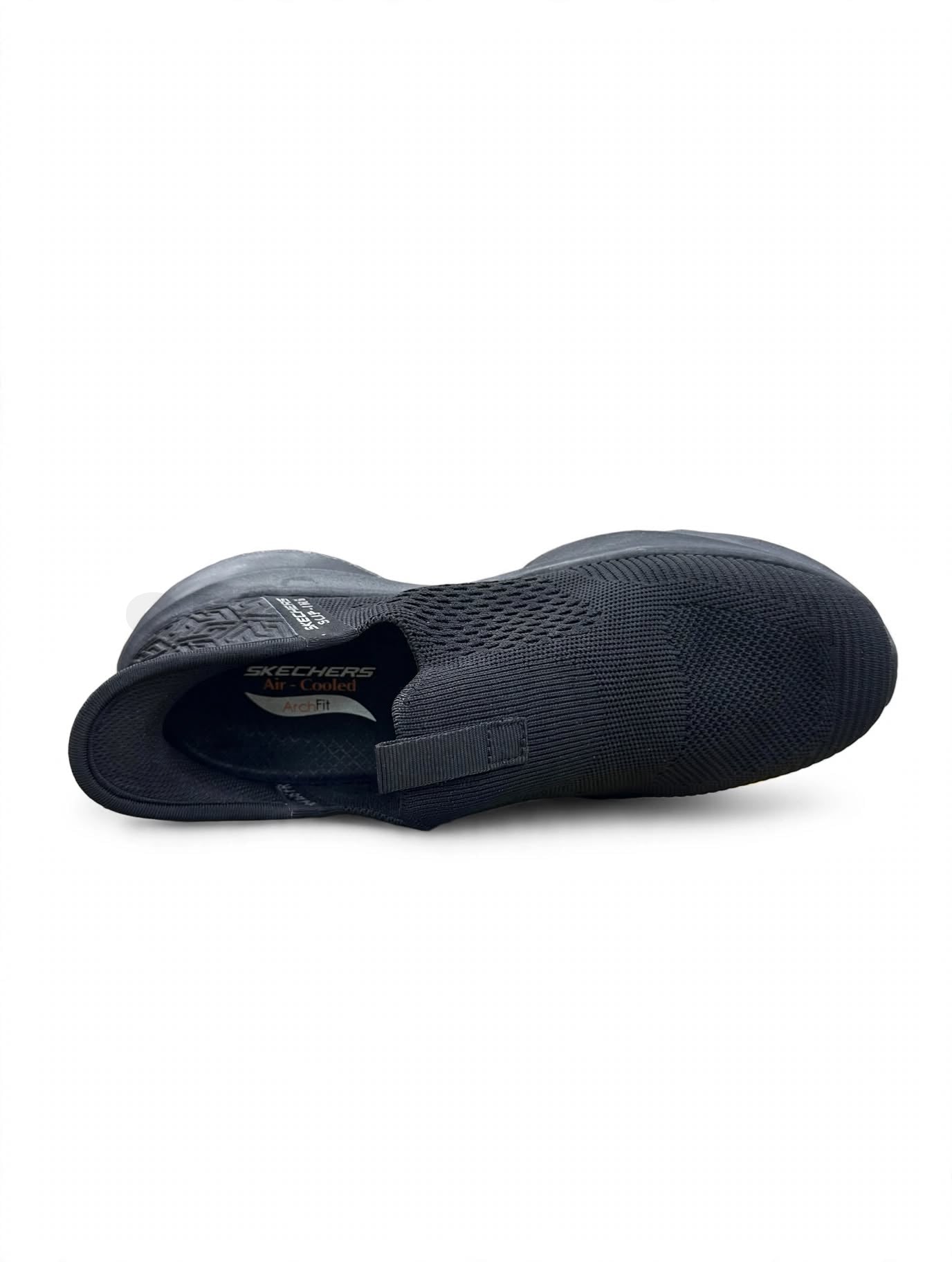 SK Slip-Ins Hyper Burst All Black with Grey S logo with Black midsole and Gum sole