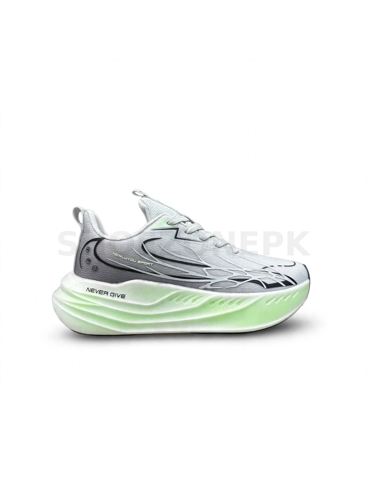 Flame Runners - White Grey Green