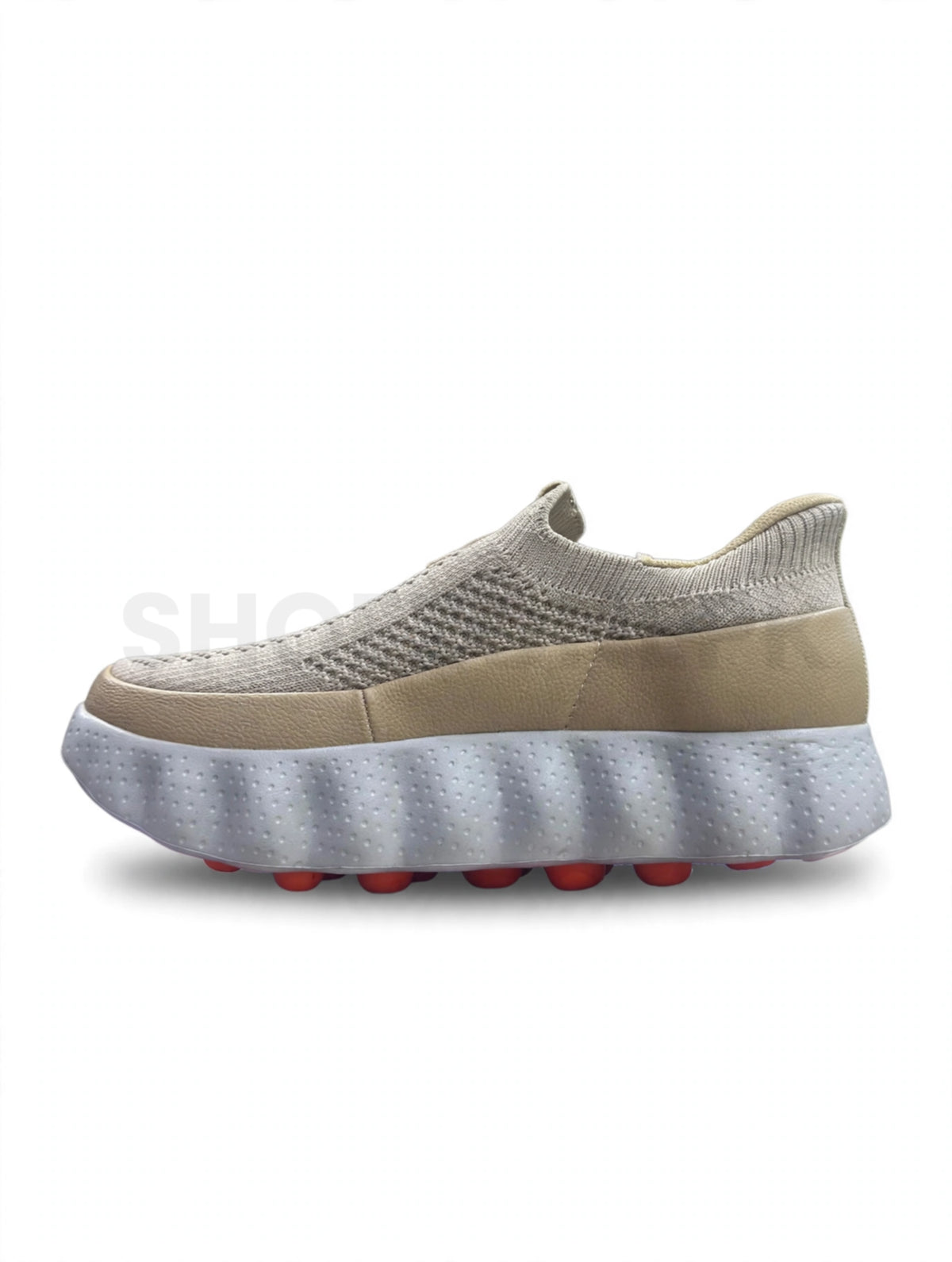 Looks Sock Knit Wavy Runner Beige