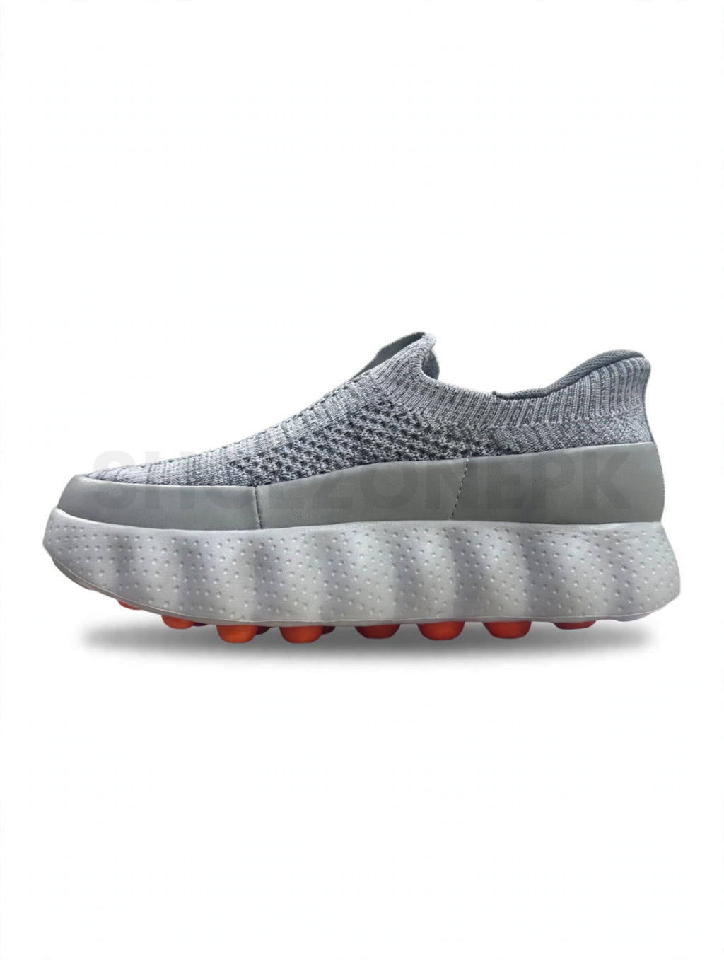 Looks Sock Knit Wavy Runner Light Grey