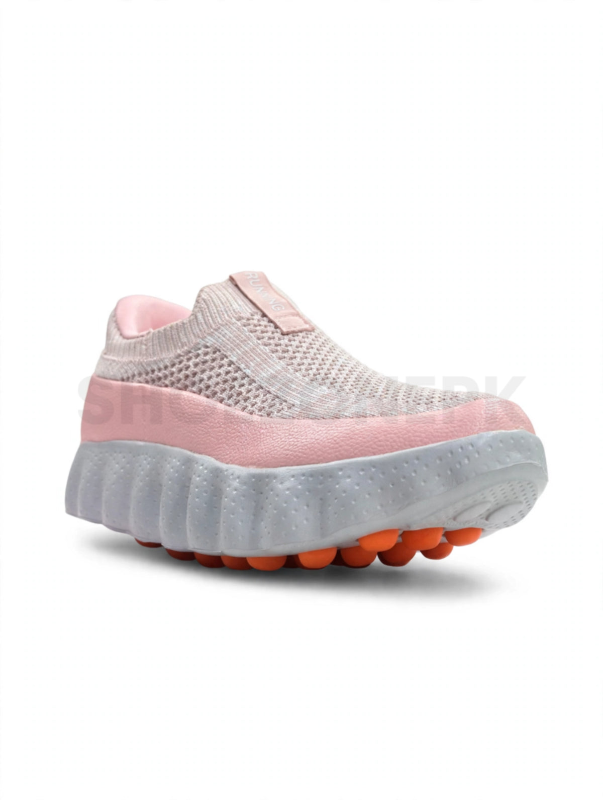 Looks Sock Knit Wavy Runner Light Pink