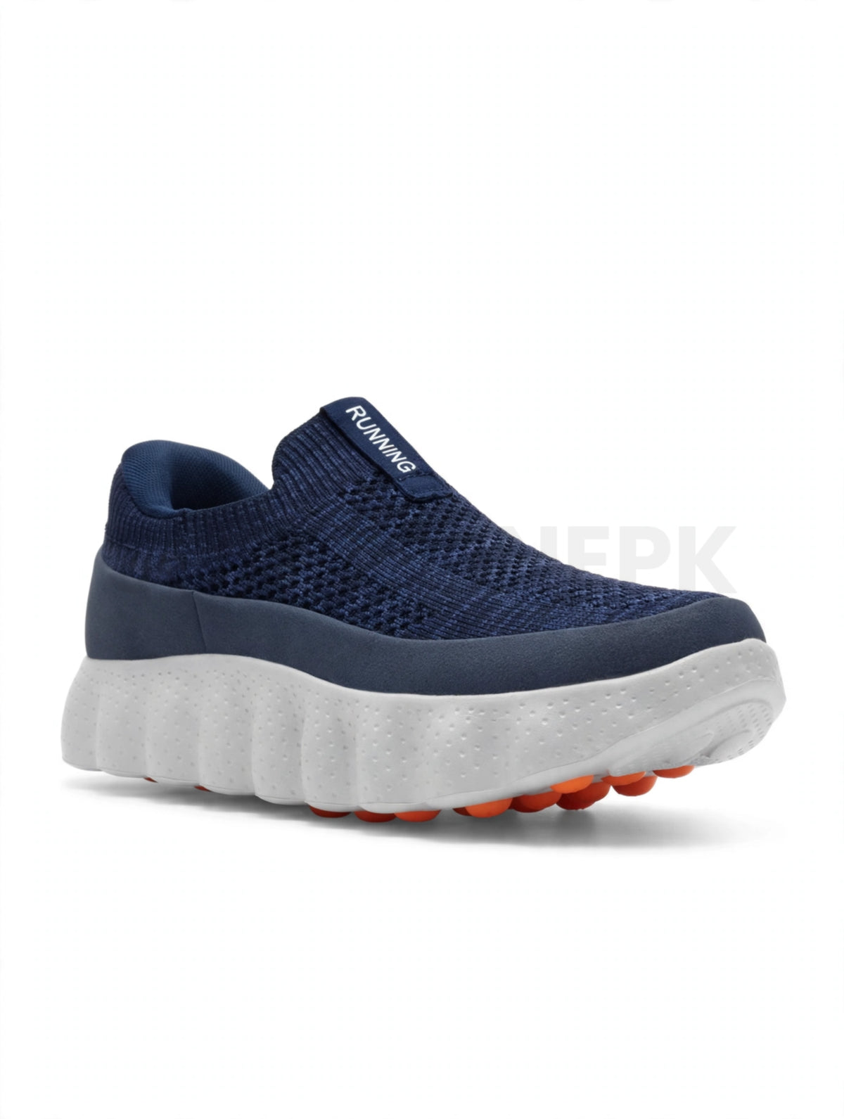 Looks Sock Knit Wavy Runner Navy Blue