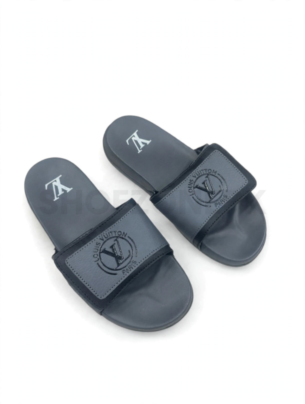Black White LV Slide