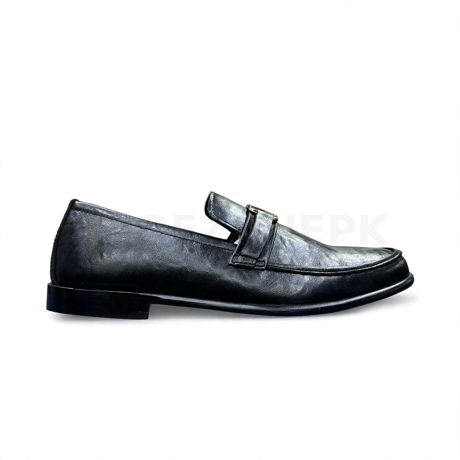 Formal Buckle Loafer Black Gold