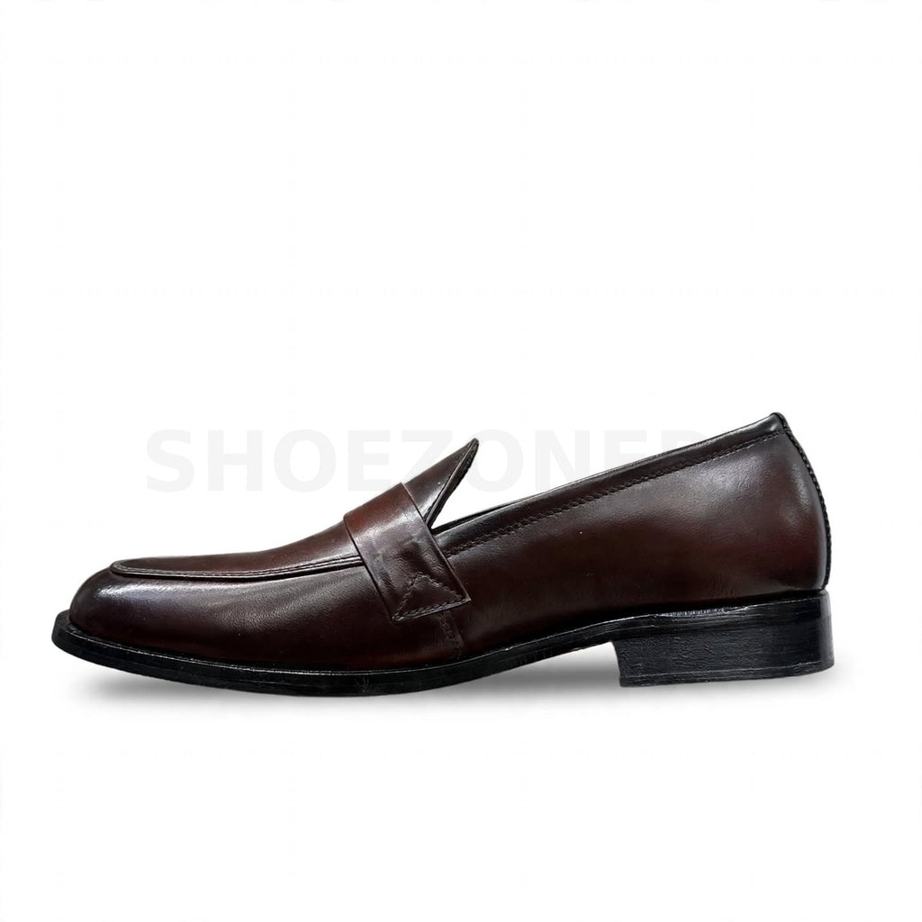 Buckle Loafer Dark Burnished Burgundy Brown Formal