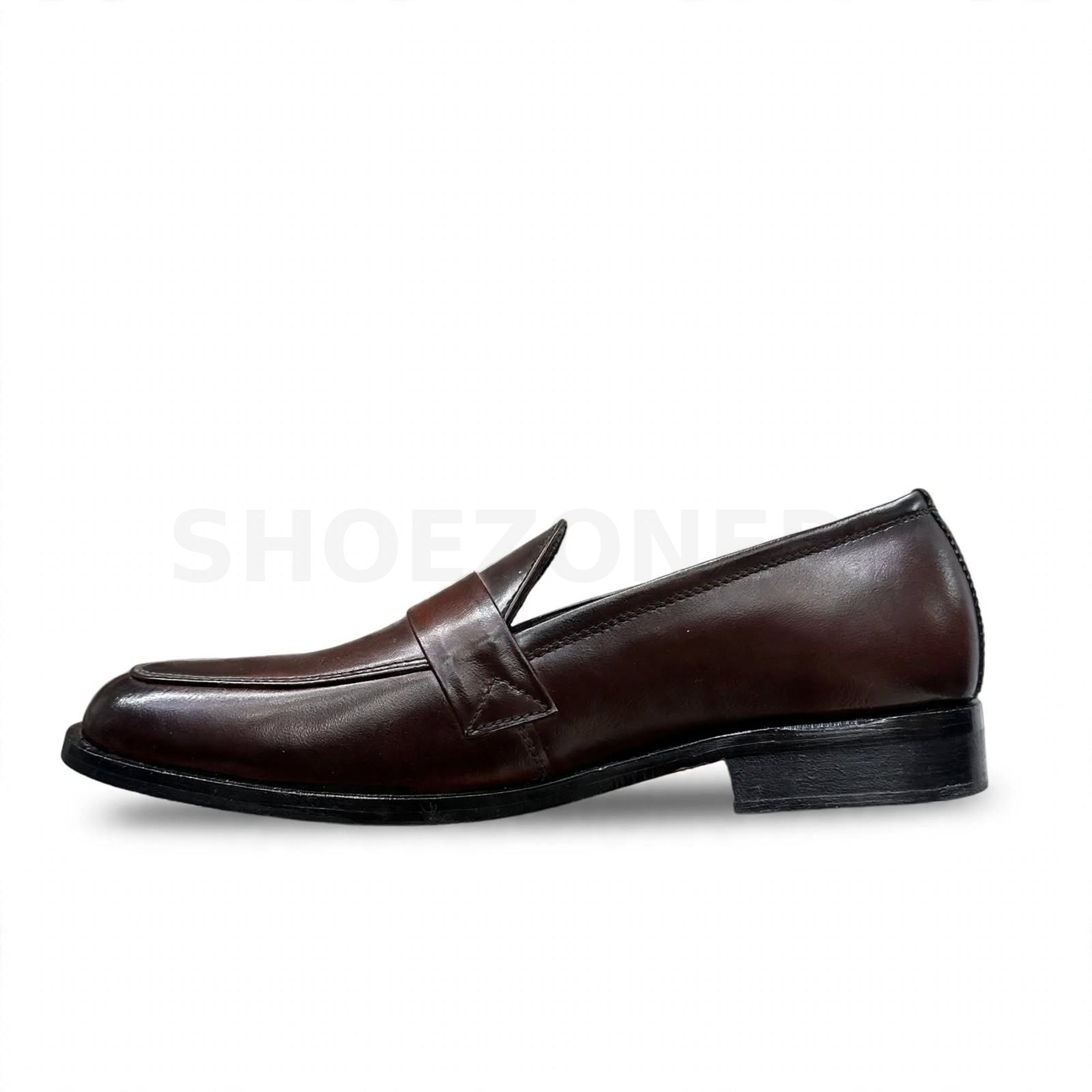 Buckle Loafer Dark Burnished Burgundy Brown Formal