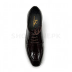 Patent Croc Formal Oxblood Brown