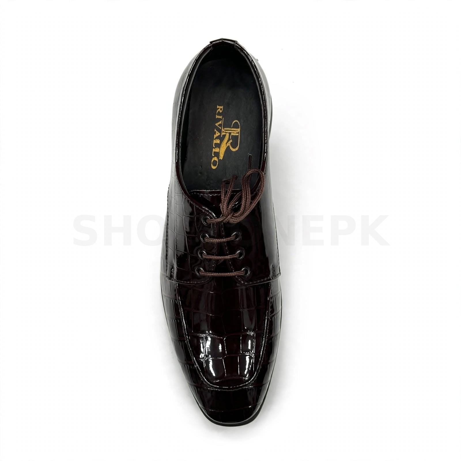 Patent Croc Formal Oxblood Brown