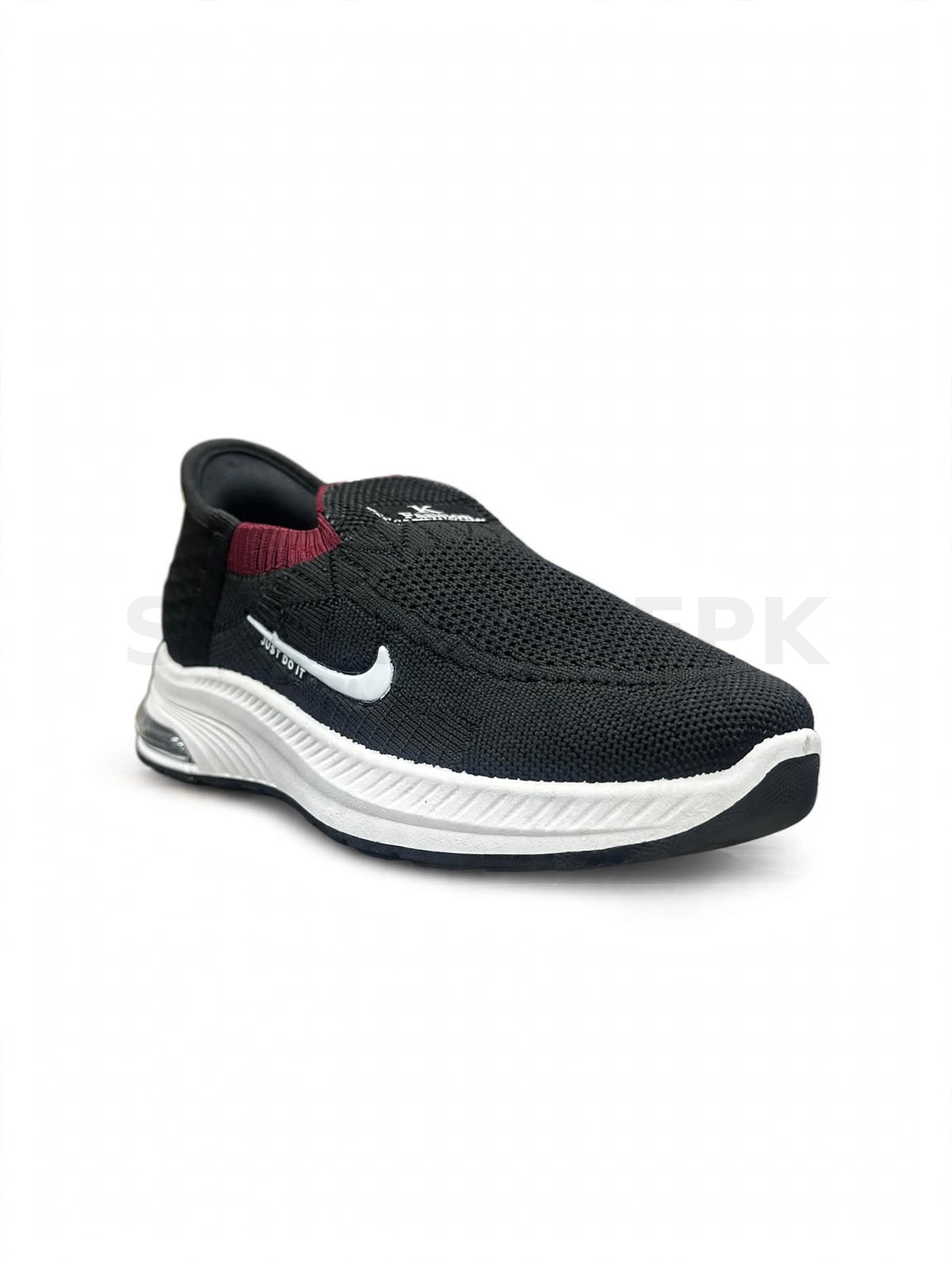 NK Slip-On Black Maroon