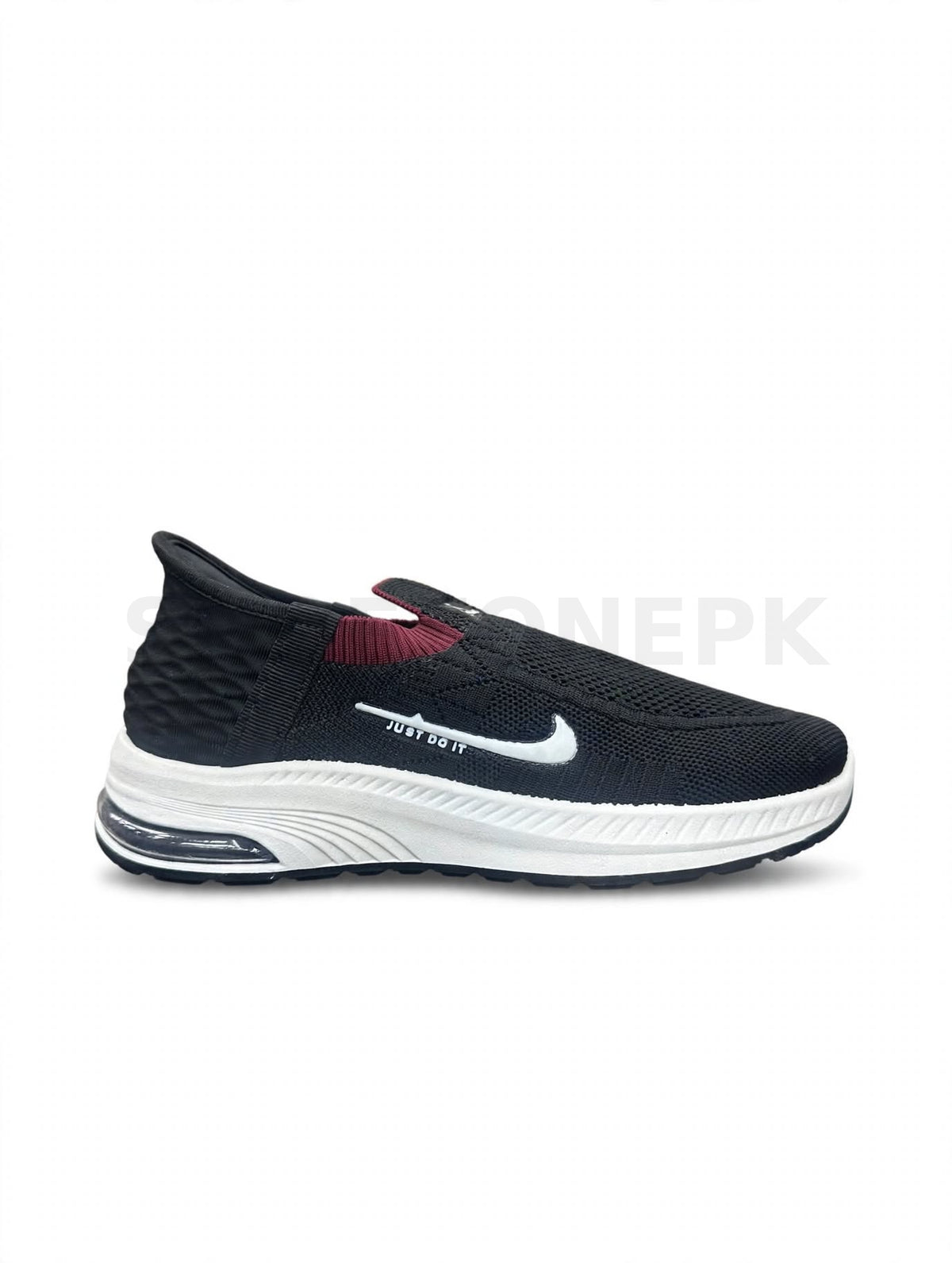 NK Slip-On Black Maroon