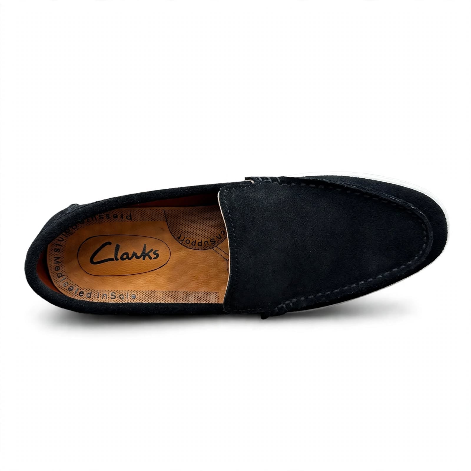 Casual Suede Loafer Black White Sole