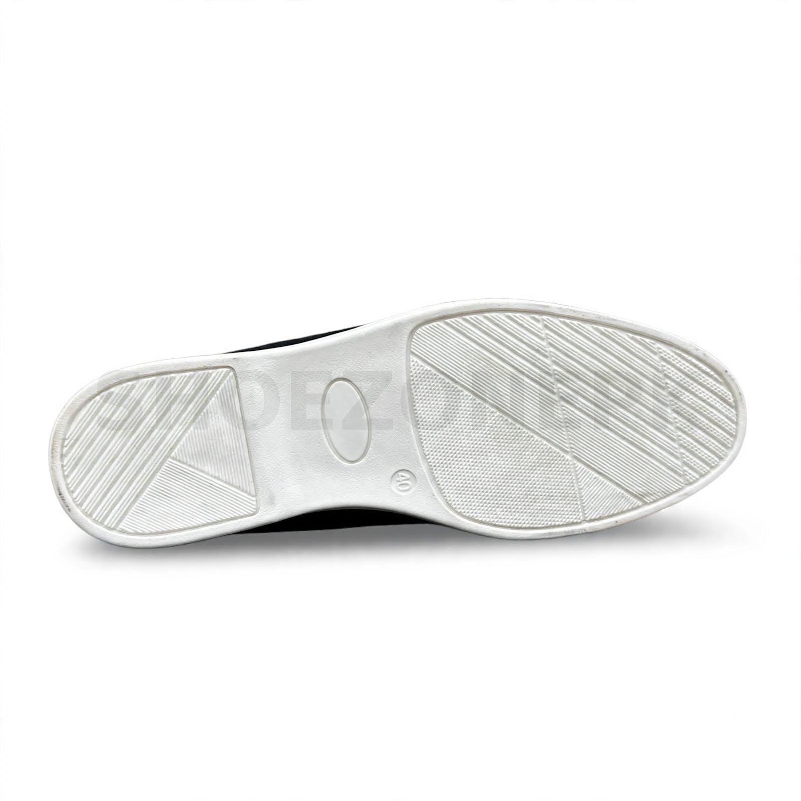 Casual Suede Loafer Black White Sole