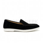 Casual Suede Loafer Black White Sole