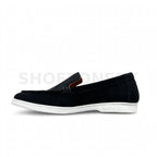 Casual Suede Loafer Black White Sole