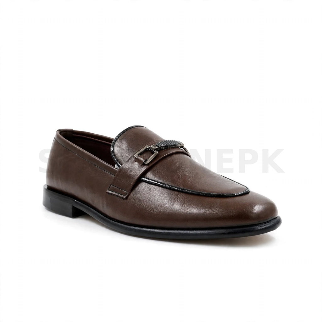 Buckle Pointed Loafer Formal Brown