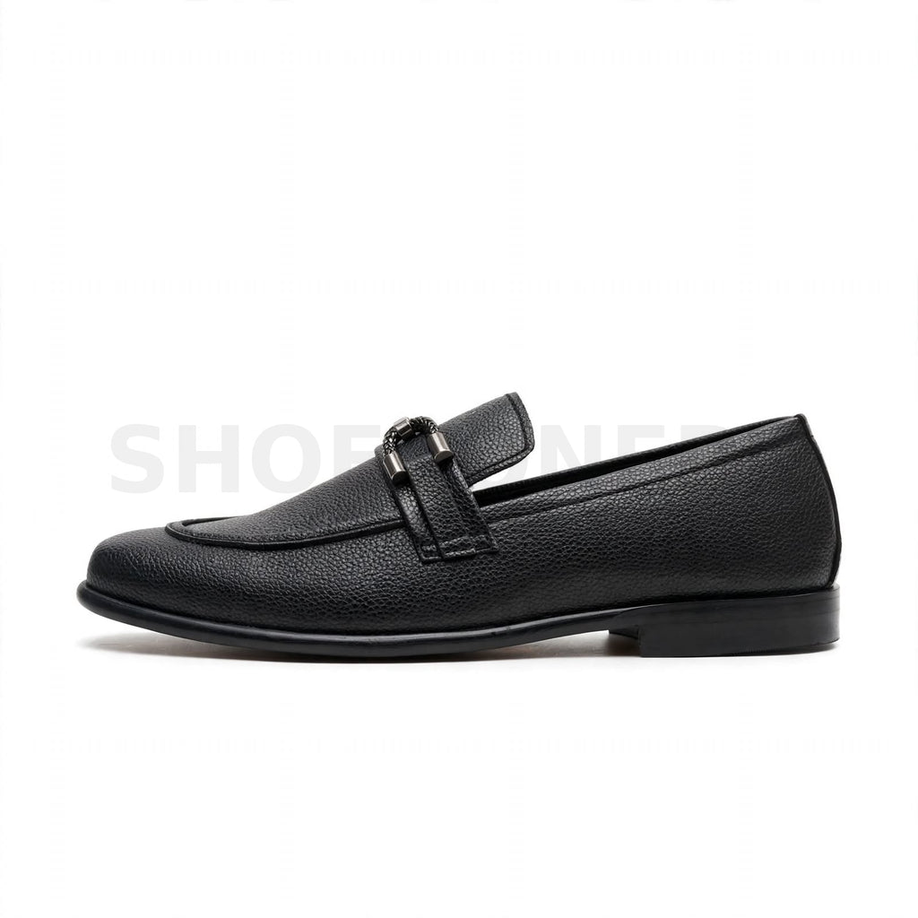 Chain Braided Loafer Formal Black
