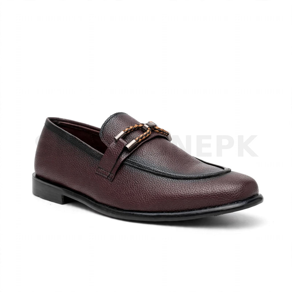 Chain Braided Loafer Formal Burgundy