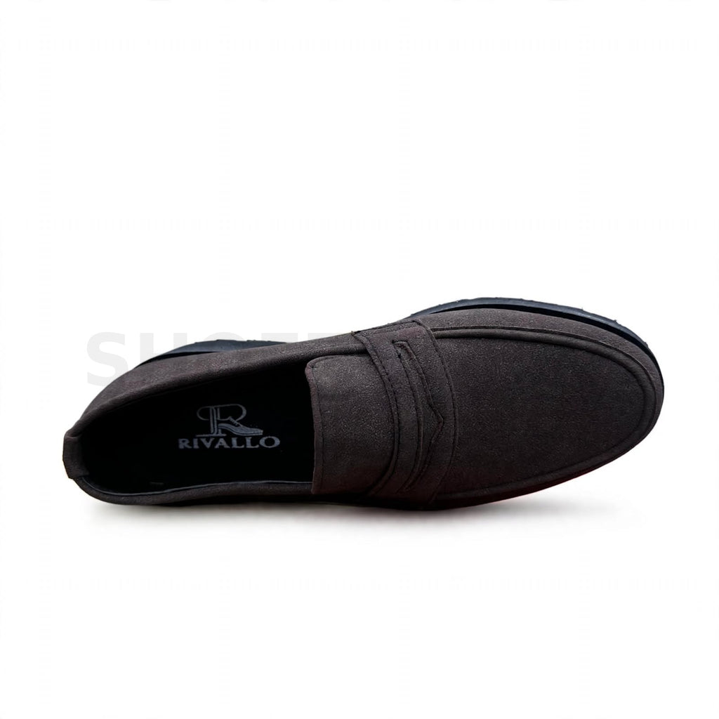 Chunky Suede Penny Loafer Brown
