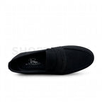 Chunky Suede Penny Loafer Black