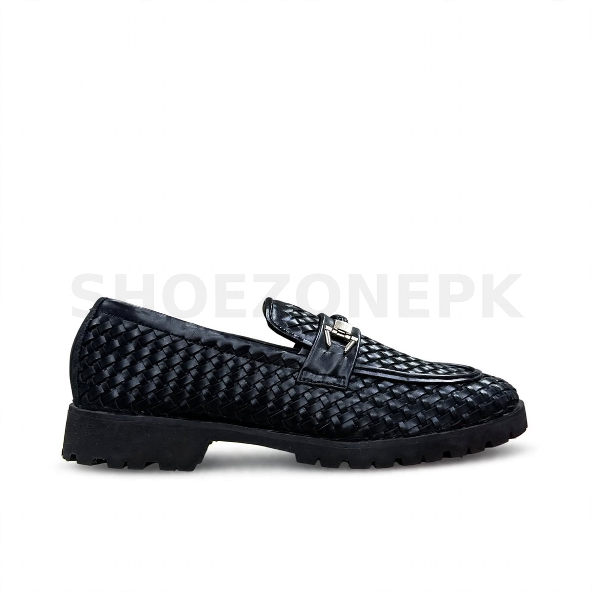 Braided Woven Loafer Formal Black